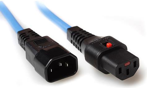 Actual product image Iec Lock 230V connection cable C13 lockable - C14 blue 0.50 m (0.50 m)