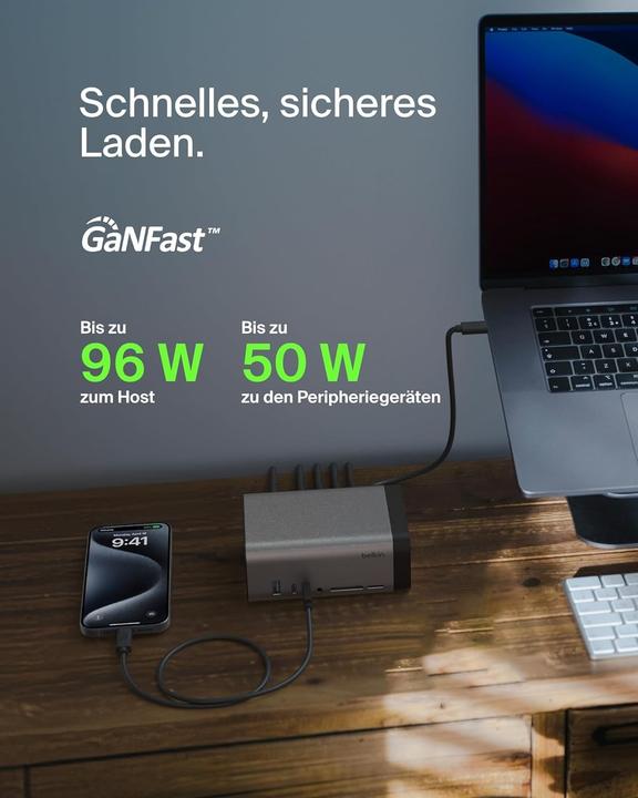 Produktbild Belkin CONNECT USB-C 11-in-1 Pro GaN Dock 150W 2xHDMI INC020kqSY (USB-C, 11 Ports)