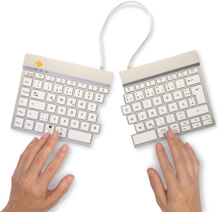 Image du produit R-Go Tools Clavier R-Go Split Break DE-Layout Bluetooth blanc (DE, Sans fil)