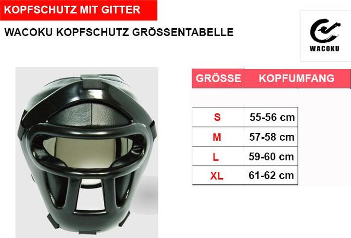 Produktbild Budo.ch Kopfschutz mit Plastik Gitter (XL)