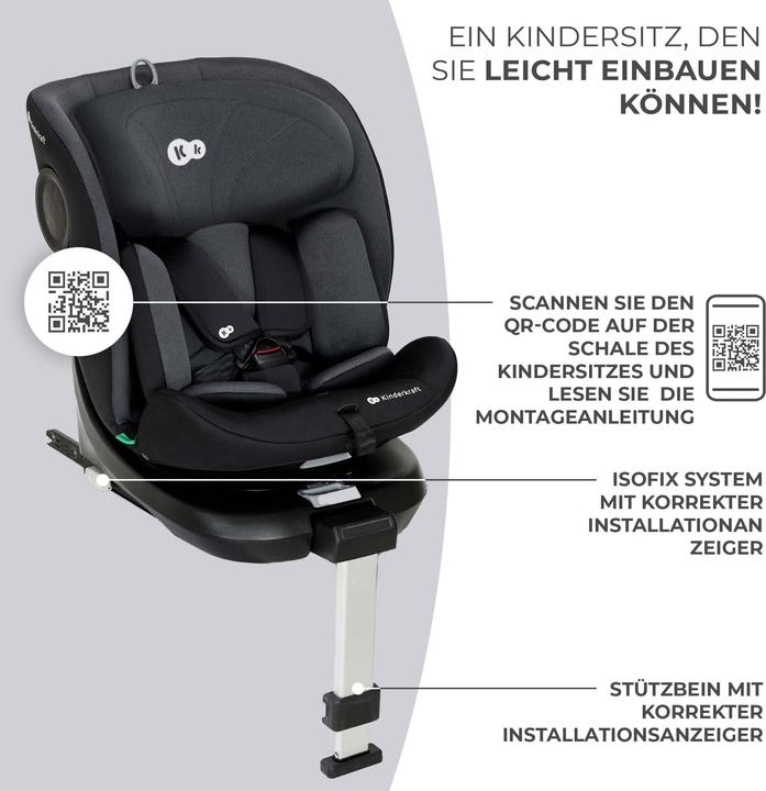 Produktbild KinderKraft Kinderautositz I-360 (Reboarder, ECE R129/i-Size Norm)