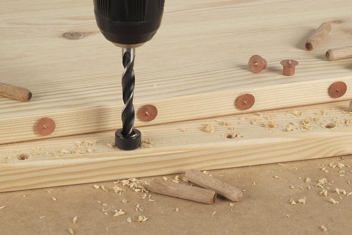 Produktbild wolfcraft 1 Tiefenstopp-Set 3-tlg. ø 6,8,10mm (10 mm, 6, 8)