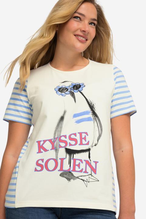 Immagine prodotto Laurasøn T-Shirt, Möve mit Schriftzug, geringelter Rücken, Halbarm (XL)