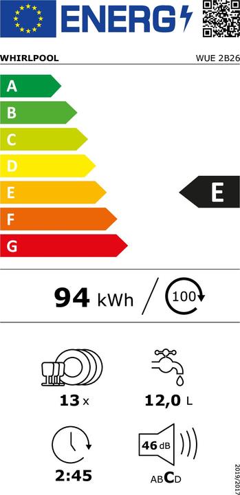 Energie-Label Whirlpool WUE 2B26