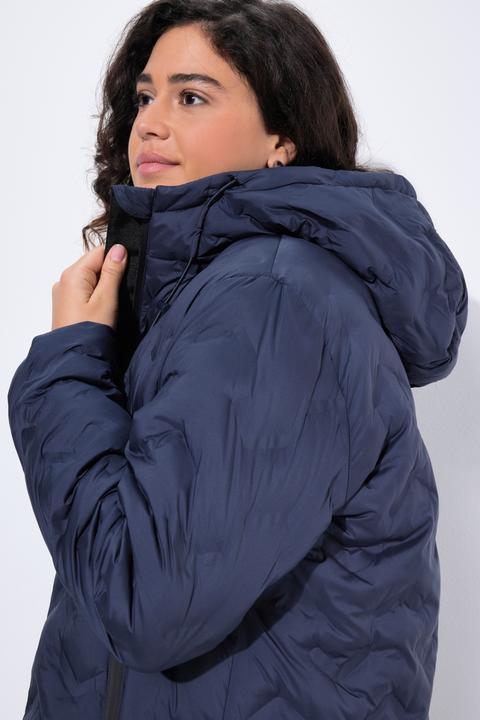 Immagine prodotto Ulla Popken Cappotto trapuntato HYPRAR con taglio svasato, zip a cursore doppio e cappuccio