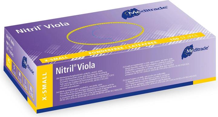 Actual product image Meditrade Nitril® Viola Untersuchungshandschuh aus Nitril, puderfrei, X-Small (5,5) (XS)