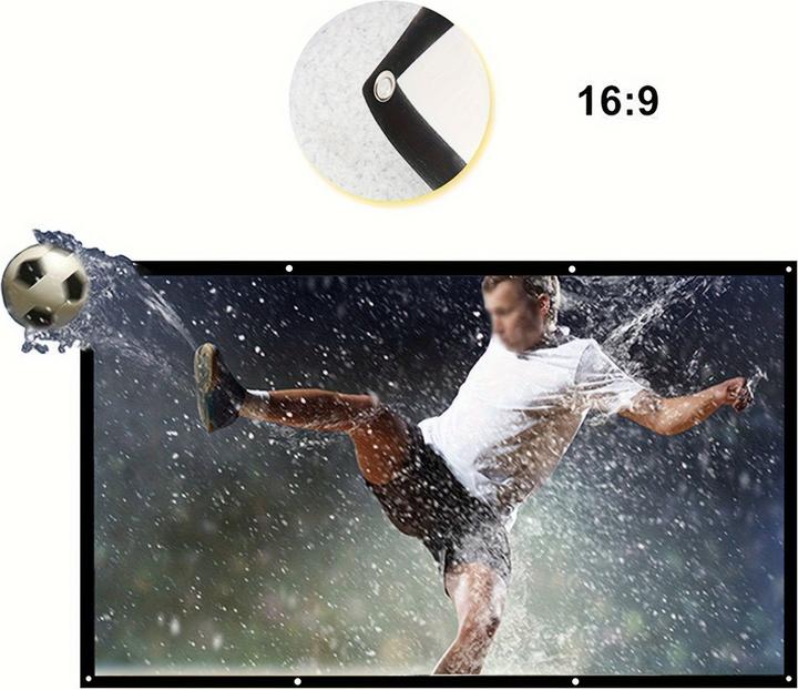 Actual product image PhoneLook Doppelseitige 16:9 Projektionsleinwand mit pflegeleichtem, bügelbarem Stoff (100 Zoll, 254 cm) (100", 16:9)