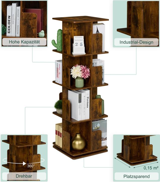 Produktbild Relaxdays Bücherregal (39 x 39 x 125.5 cm)