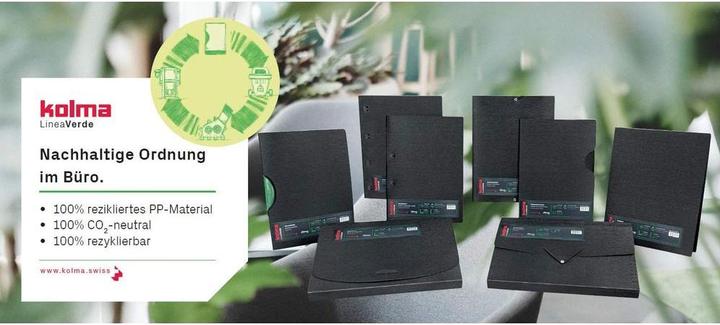 Produktbild Kolma Fächermappe LineaVerde A4 Recycling medium 12 Tabs schwarz (A4, 1x)