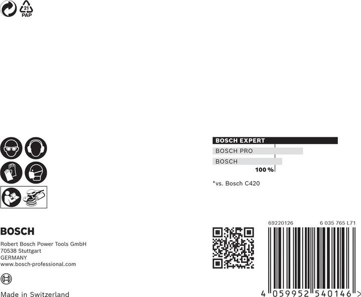 Actual product image Bosch Professional Zubehör EXPERT M480 Sanding net for random orbital sander, 125 mm, G 220, 5 pieces (P220)