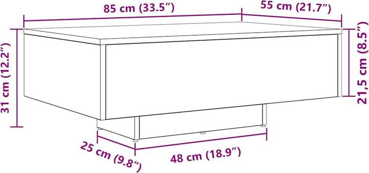 Actual product image VidaXL Coffee table (85 x 55 x 31 cm)