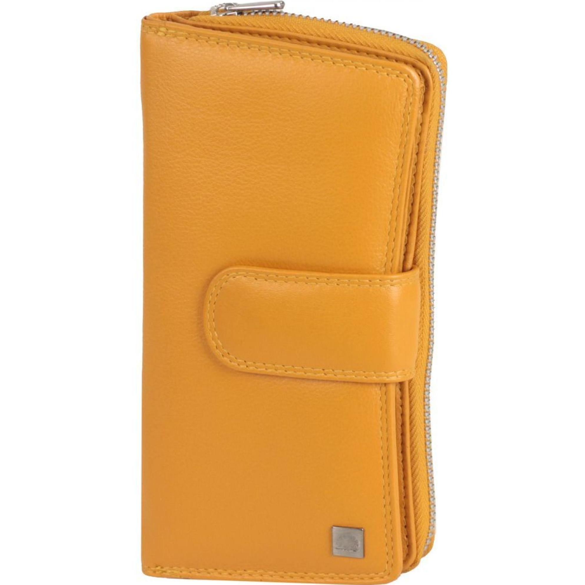 Greenburry, Damen, Portemonnaie, Spongy Geldbörse Leder 9,5 cm, Gelb