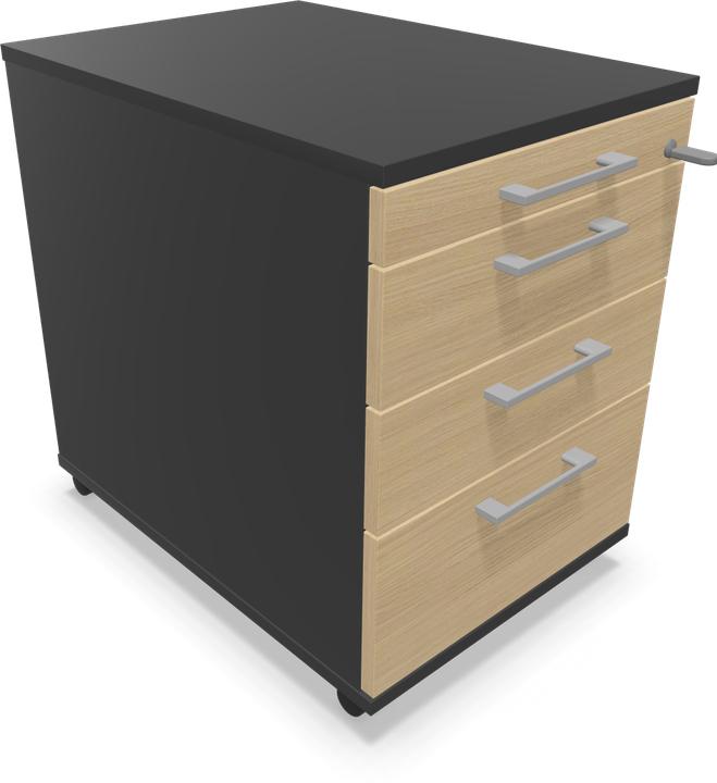 Black, Dark grey, Oak decor bleached, Silver grey