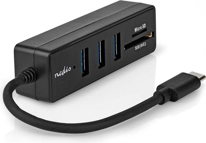 Produktbild Nedis USB-Hub | 1x USB-C™ | 3x USB A Buchse | 5-Port port(s) | USB 3.2 Gen 1 | Stromversorgung über (USB-C, 5 Ports)
