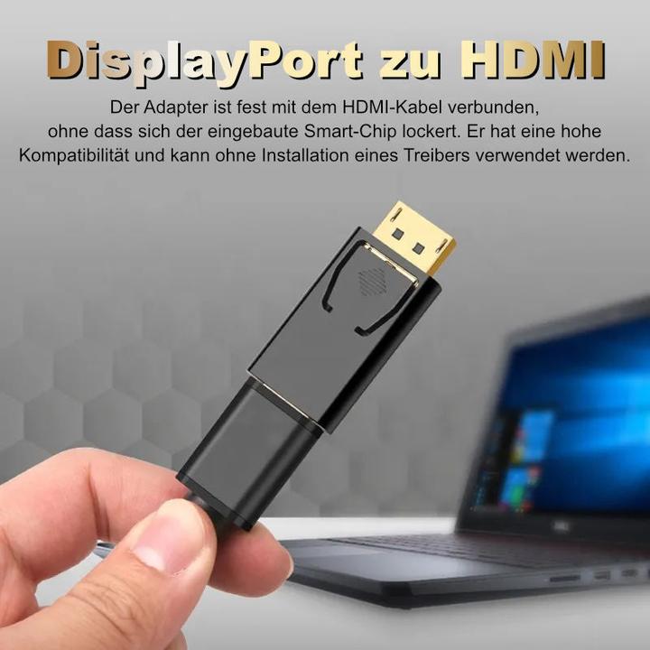 Immagine prodotto Hermex Adattatore Displayport a HDMI Adattatore DP a HDMI DP maschio HDMI femmina (HDMI, 2.40 cm)