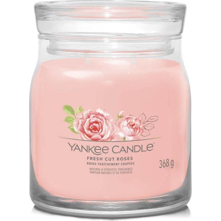 Yankee Candle, Candela profumata, Duftkerze Fresh Cut Roses Signature Medium Jar