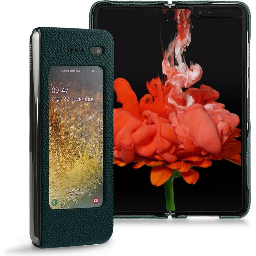 Noreve Lederschutzhülle (Samsung Galaxy Fold), Smartphone Hülle, Grün