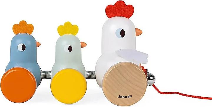 Actual product image Janod Pull-along chickens