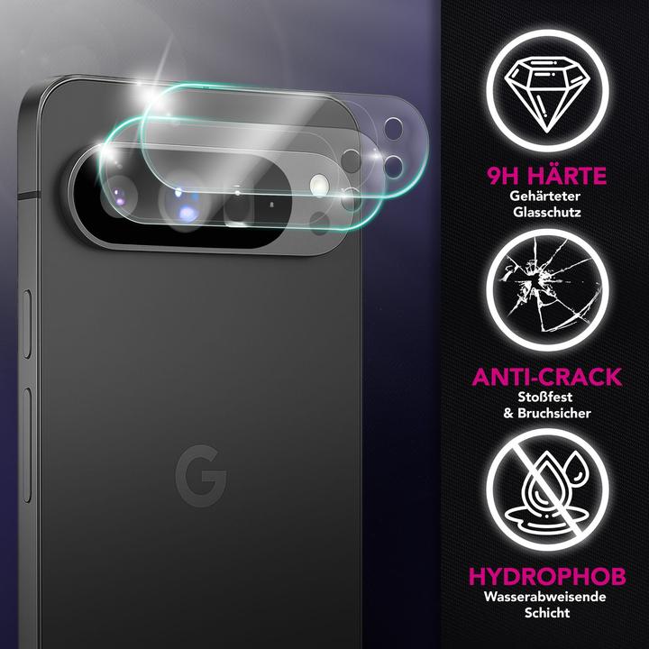 Produktbild Nalia Kameraglas "Focus.X2 MAX" - 2x Schutz Glas für Kamera Linse Klar - Cam Protector Tempered Glass (Google Pixel 10 Pro XL)