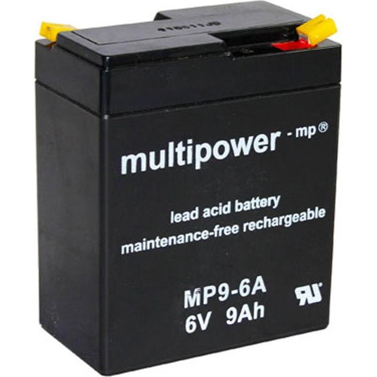 Multipower, Fahrzeugbatterie, Blei-Akku MP9-6A, HPS-682F, FG10801, WP9-6A Akku (6 V, 9 Ah)