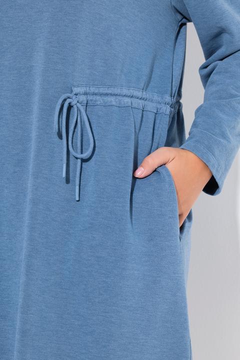 Image du produit Ulla Popken Robe en molleton à capuche et manches longues, ruban à fronces. Coupe trapèze (42, 44)