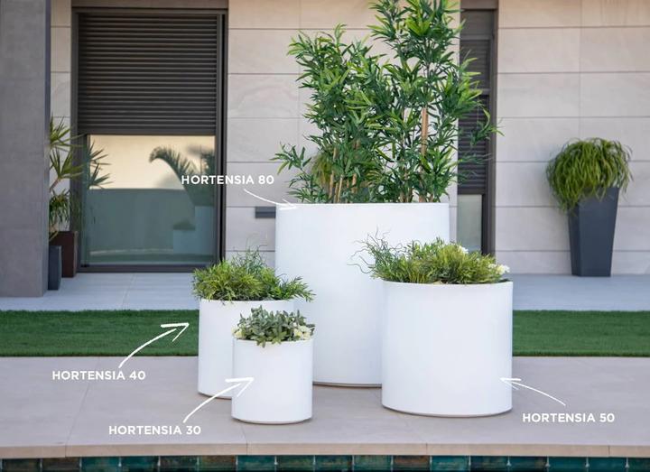 Actual product image Newgarden HORTENSIA 30 planter, tub round ø30x30cm taupe 18L with water reservoir outdoor
