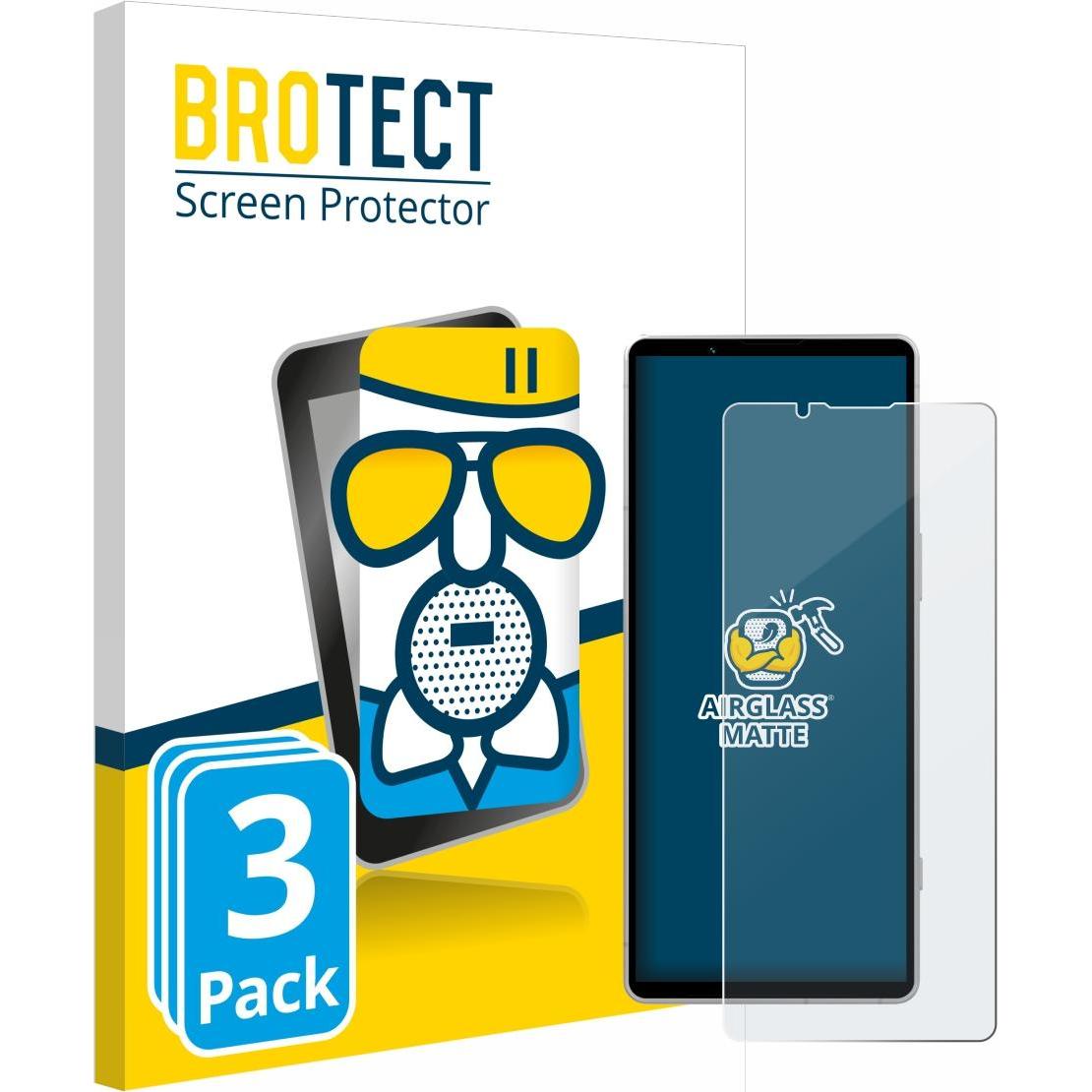 BROTECT AirGlass Panzerglasfolie Matt (3 Stück, Sony Xperia 5 V), Smartphone Schutzfolie, Grau