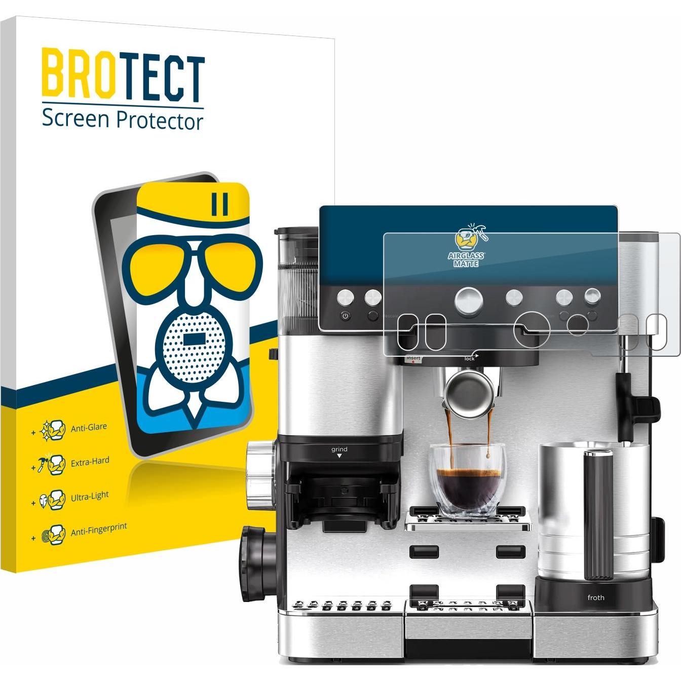 BROTECT Schutzglas Schutzfolie Glas Folie Displayschutz matt, Zubehör Kaffeemaschinen, Transparent