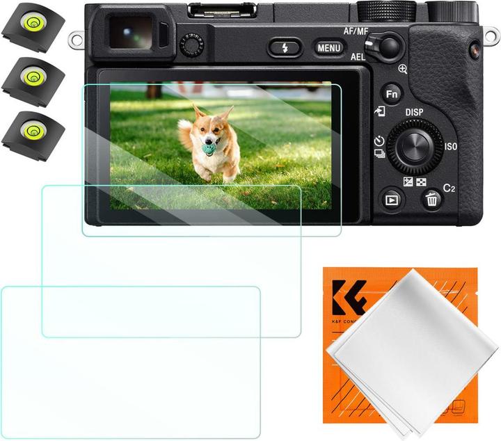 Produktbild K&F Concept Camera Screen Protector*3, with Hot Shoe Level*3, for Sony NEX 7, NEX 6, NEX 5, NEX 3N, A6600, A6000