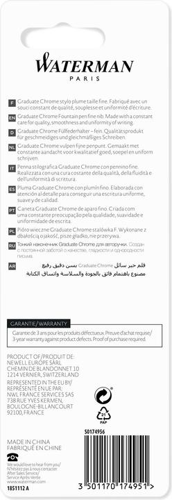 Immagine prodotto Waterman Riempimento Allure Chrome C.C. F (Blu)