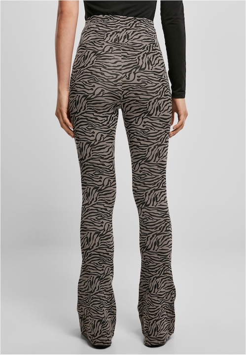 Actual product image Urban Classics Ladies High Waist Zebra Boot Cut Leggings - 14105 (XS)