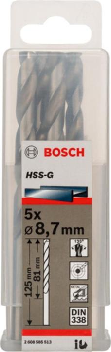 Produktbild Bosch Professional Zubehör PRO Metal HSS-G Spiralbohrer, 8,7 x 81 x 125 mm (8.7 mm)
