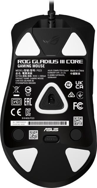 Immagine prodotto ASUS myš ROG GLADIUS III CORE, černá (Cablato)