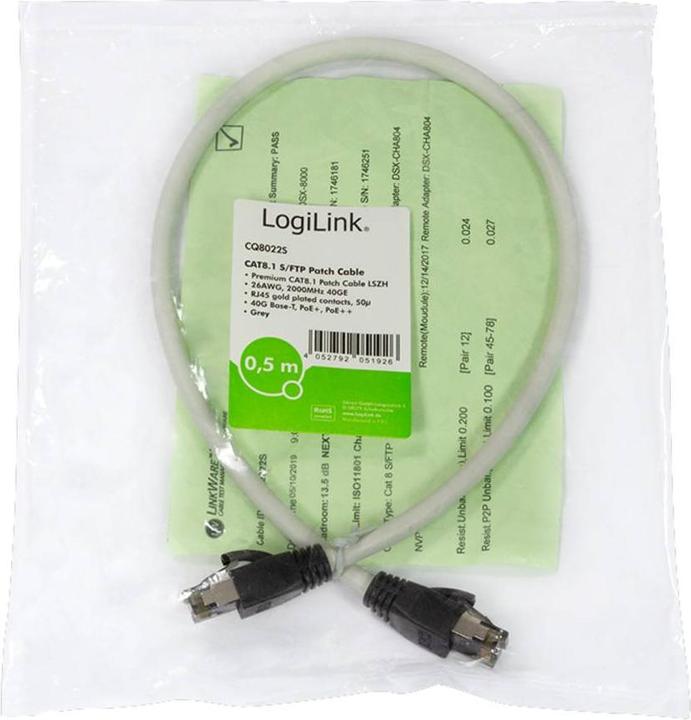 Produktbild LogiLink Netzwerkkabel (PiMF, CAT8.1, 2 m)