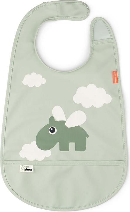 Done by Deer Klettverschluss-Lätzchen Happy clouds grün (6 Monate)