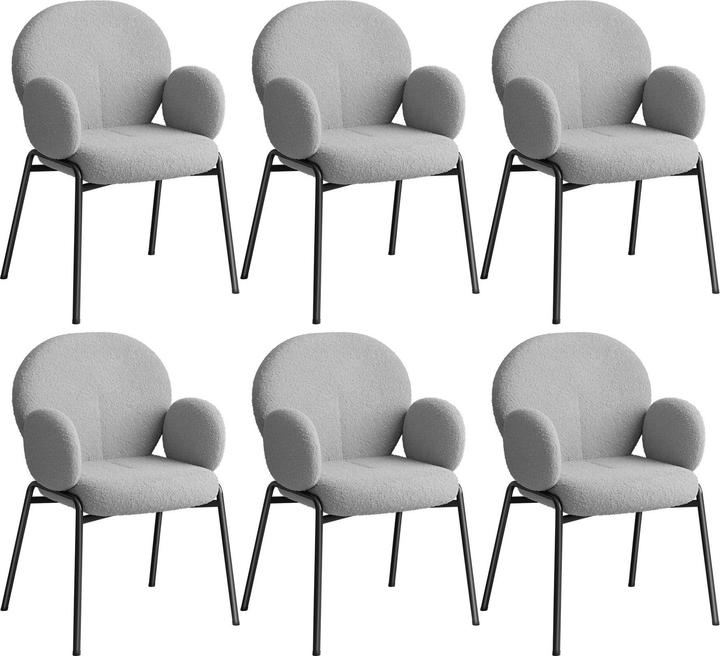 Image du produit tectake Set de 6 chaises Scandi rembourrées