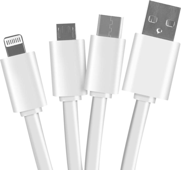 Actual product image Yello koko USB-A/micro-USB and USB-C and Lightning cable (0.15 m)