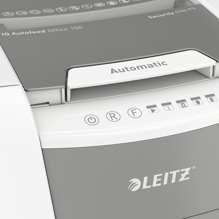 Produktbild Leitz Aktenvernichter IQ Autofeed Office 150 Mikroschnitt 2 x 15 mm 44 l Blattanzahl (max.): Sicherheit (Microschnitt)