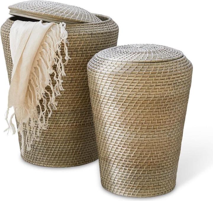 Image du produit Loberon Panier à linge 2 pièces Nora marron