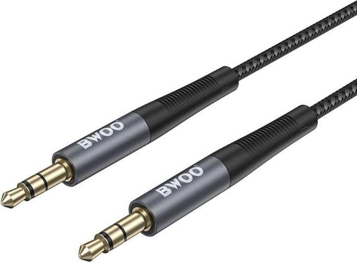 Actual product image Bwoo Nylon braided+Aluminum-alloy shell aux cable BO-AUX064 3.5mm to 3.5mm (AUX cable)