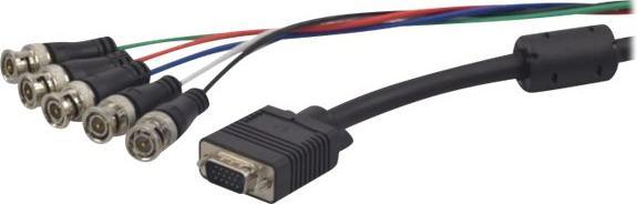 Exertis Connect VGA Kabel, RGB HD-15, 2,0 m VGA Kabel, RGB HD-15 zu BNC (1.80 m)