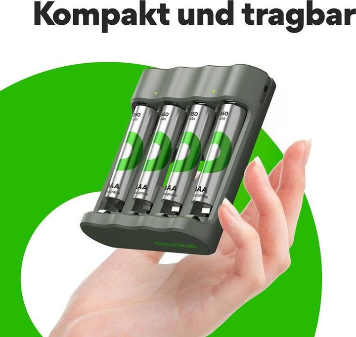 Actual product image GP Batteries Battery Recharger (1 pcs., AAA, AA, 850 mAh, Battery + charger)