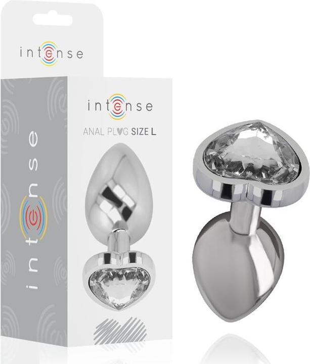 Produktbild Intense White Heart Aluminium Metall Anal Plug Grösse L