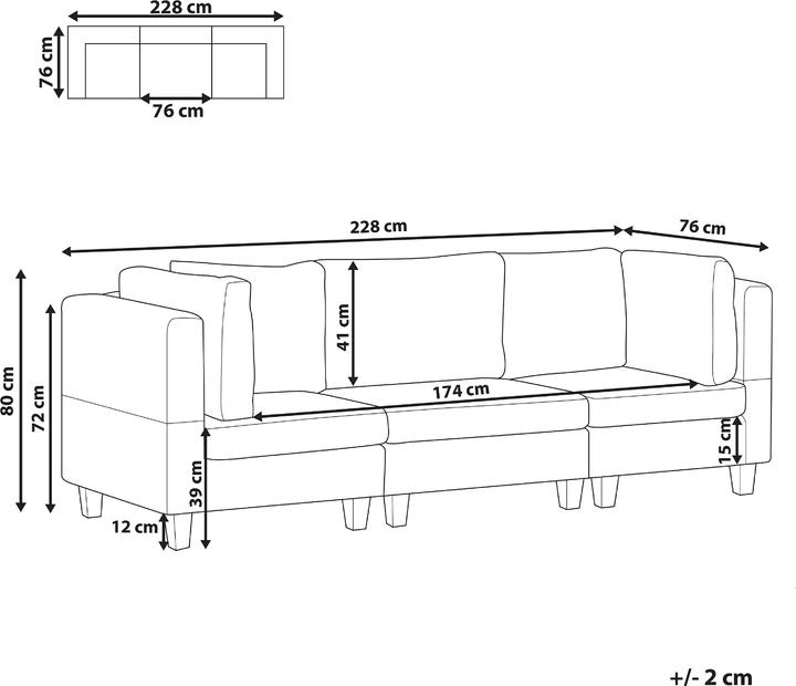 Produktbild Beliani Unstad (3-Sitzer)