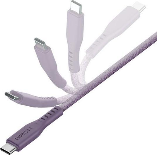 Actual product image Energea cable Flow USB-C - USB-C 1.5m fioletowy/purple 240W 5A PD Fast Charge (1.50 m, USB 3.2 Gen 2x2, 240 W)
