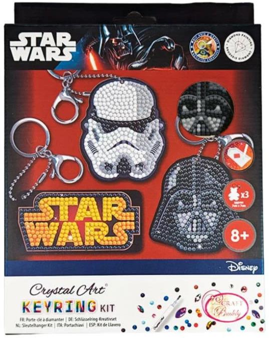 Actual product image Craft Buddy Crystal Art "Star Wars" 3 Keychains with Accessories