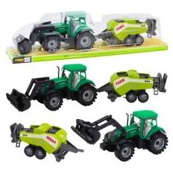 Lean Toys Lean Traktor-Set Mit Lader Und Ballenpresse Grün