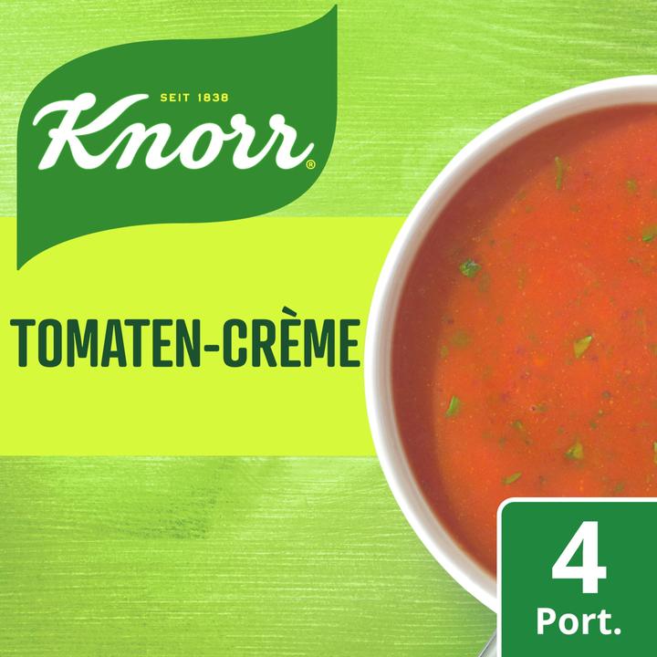 Produktbild Knorr Tomatencrème Suppe Beutel, Tomatensuppe aus sonnengereiften Tomaten, einfach zubereitet