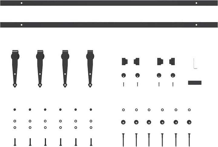 Produktbild vidaXL Schiebetürbeschlag Set für Schranktüren 200 cm Karbonstahl