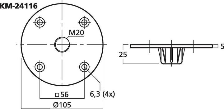 Produktbild K&M 24116 (Adapter- / Montageplatten)